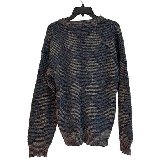 Vintage Alexander Julian Diamond Pattern Crewneck Sweater Green Men's Size L - Picture 5 of 8
